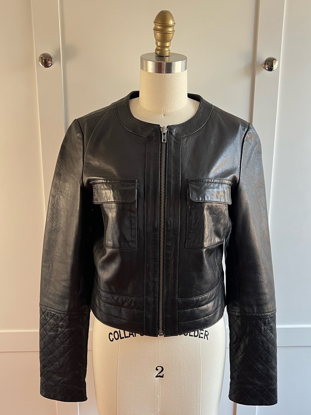 Trouvé Black Leather Jacket, size small